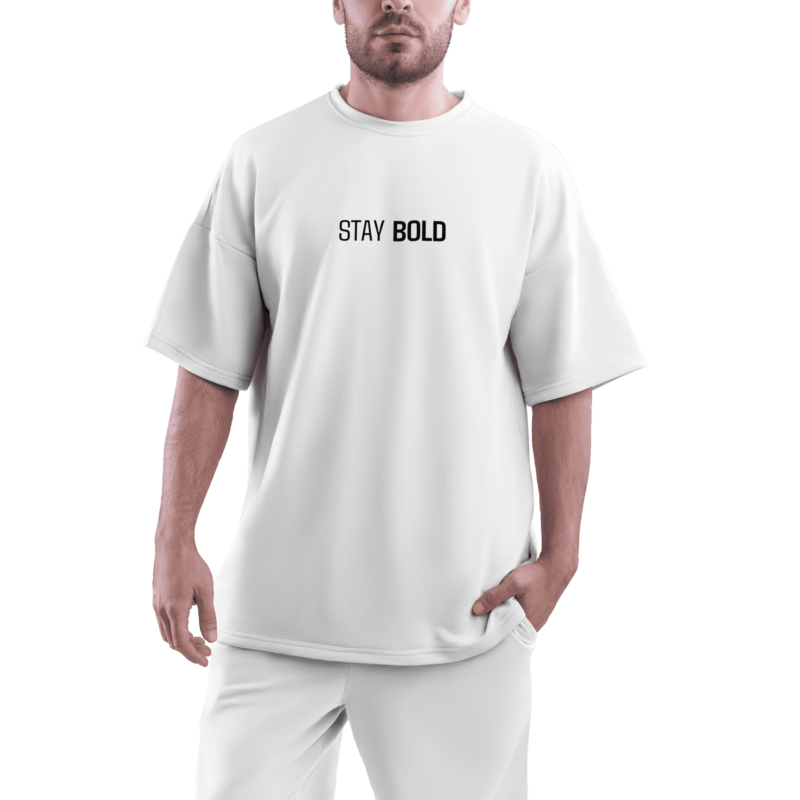 Stay Bold Oversized T shirt - White XL